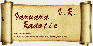 Varvara Radotić vizit kartica
